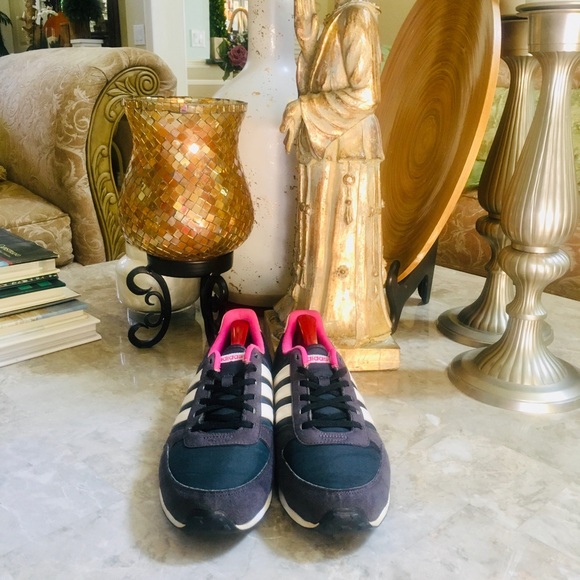 Adidas Womens Neo City Racer Running Shoes Blue F38594 Low Top Lace Up 10 M - Picture 2 of 10